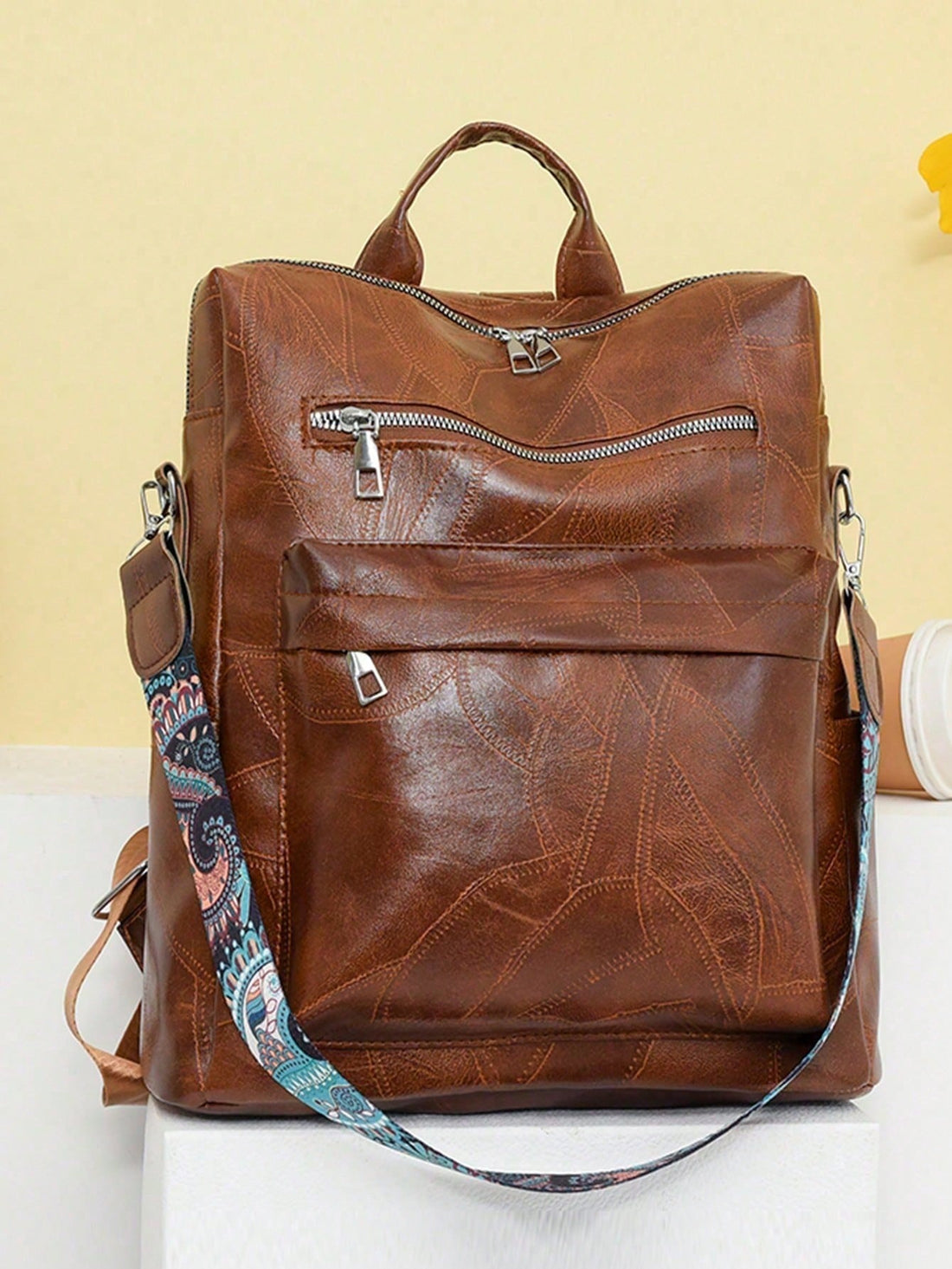 Introducing the Vintage Solid Color Dual-Use Backpack, the ultimate stylish and functional companion for women. Featuring a vintage solid color design, this backpack offers versatile dual-use for any occasion. With its spacious interior and comfortable straps, it's the perfect combination of fashion and functionality. Upgrade your style and convenience with this must-have backpack.