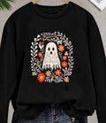 Introducing our stylish and chic Vintage Style Halloween Ghost Floral Long Sleeve T-Shirt for Women. With a vintage design and spooky floral accents, this shirt will add a touch of elegance to your Halloween look. Made with long sleeve comfort, it's perfect for any Fall occasion. Order now and stand out this Halloween.