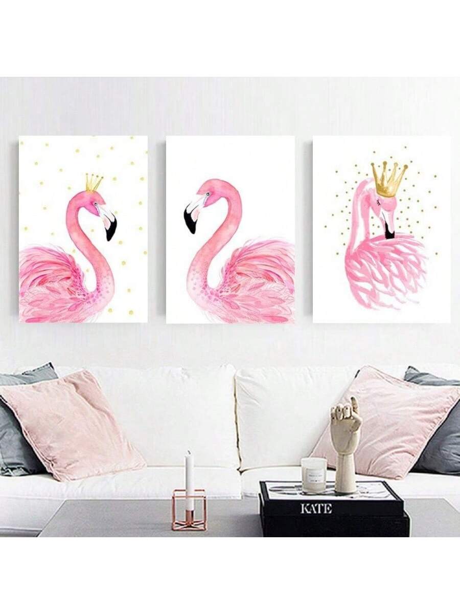 Enhance your home decor with our Vintage Tropical Flamingo Canvas Prints. This 3 piece set features beautiful and timeless artwork, perfect for adding a touch of elegance to any room. Made with high-quality materials, these prints will bring a sense of charm and sophistication to your walls.