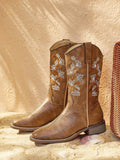 Add some timeless western charm to your wardrobe with these Vintage Western Embroidered Boots for Women. Made with chic and stylish embroidered details, these boots are sure to turn heads. Crafted with quality materials, they offer comfort and durability for any occasion. Elevate your footwear game today!