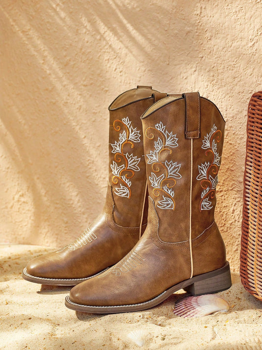 Add some timeless western charm to your wardrobe with these Vintage Western Embroidered Boots for Women. Made with chic and stylish embroidered details, these boots are sure to turn heads. Crafted with quality materials, they offer comfort and durability for any occasion. Elevate your footwear game today!