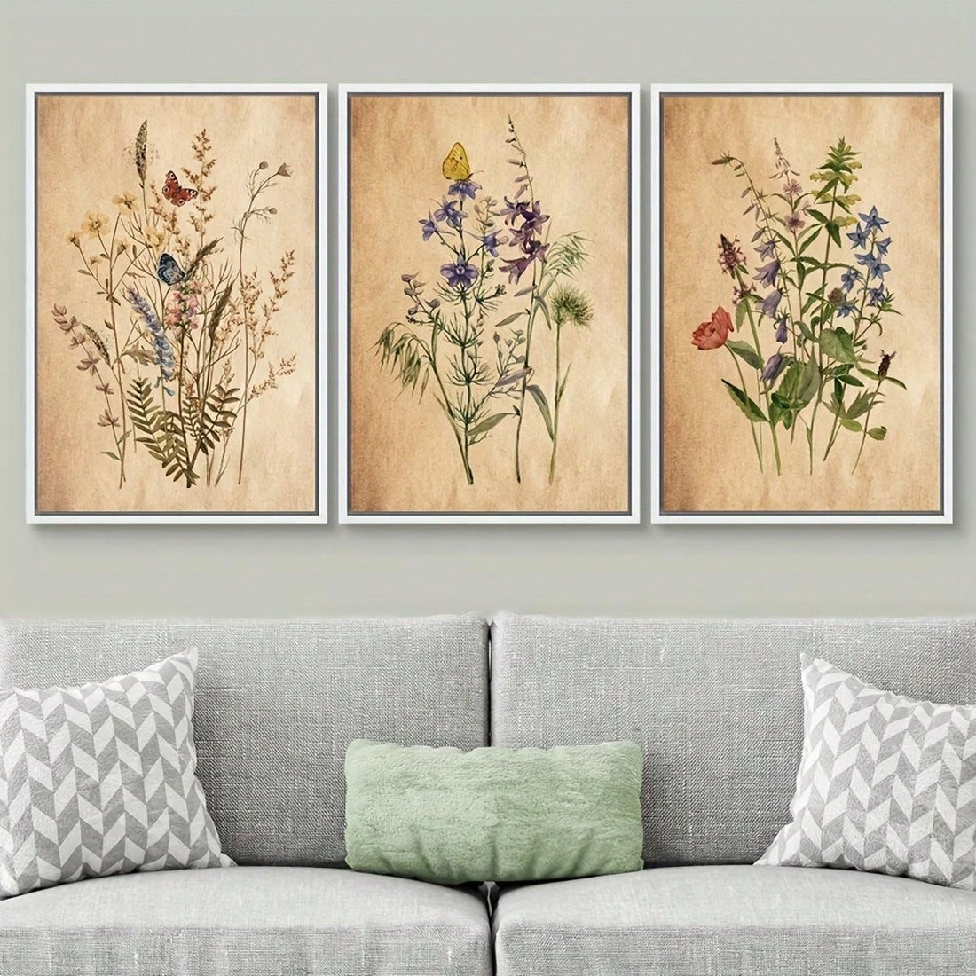 Spruce up your living room, bedroom, or office with our Vintage Wildflower Canvas Art Set. This unique Scandinavian botanical wall decor will add a touch of whimsy and nature to any space. Perfect for those who appreciate a playful and quirky style. (2 exclamation points)
