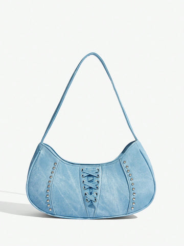 Upgrade your style game with our Vintage Y2K Retro Denim Belted Shoulder Bag. This fashionable statement piece for women is crafted with authentic retro denim and comes with a stylish belt for a trend-savvy touch. Perfect for any outfit, this bag is a must-have for fashion-forward individuals.