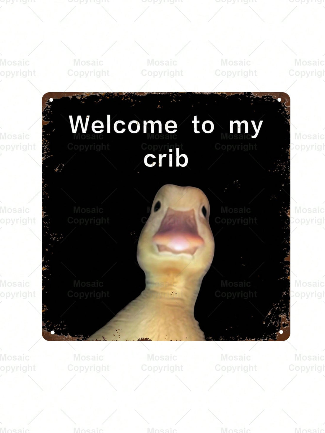 Add a touch of humor and personality to your home decor with our "Welcome to My Crib" metal sign. Perfect for those who don't take themselves too seriously, this playful sign will add a quirky touch to any room. Hang it up and let it speak for itself (because we all know it's true).