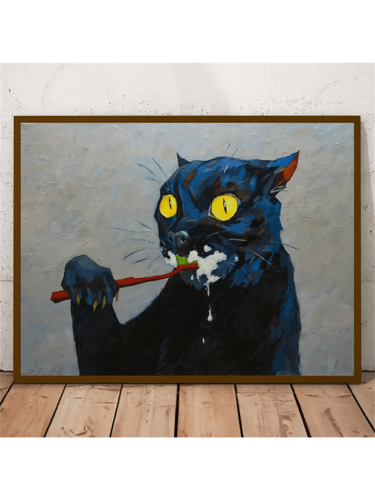 This Whimsical Black Cat Canvas Poster is the perfect addition to any cat lover's home. Featuring a playful black cat, this humorous wall art will bring a touch of whimsy to any room. Made with high-quality canvas, this poster is durable and long-lasting. A must-have for any cat enthusiast!