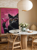 Add a splash of charm and whimsy to your space with this Whimsical Black Cat Cocktail Canvas Art. Perfect for animal lovers, this minimalist design features a sleek black cat enjoying a cocktail, blending playful vibes with stylish simplicity. Ideal for enlivening any room, this art piece brings personality and a touch of fun to your home décor.