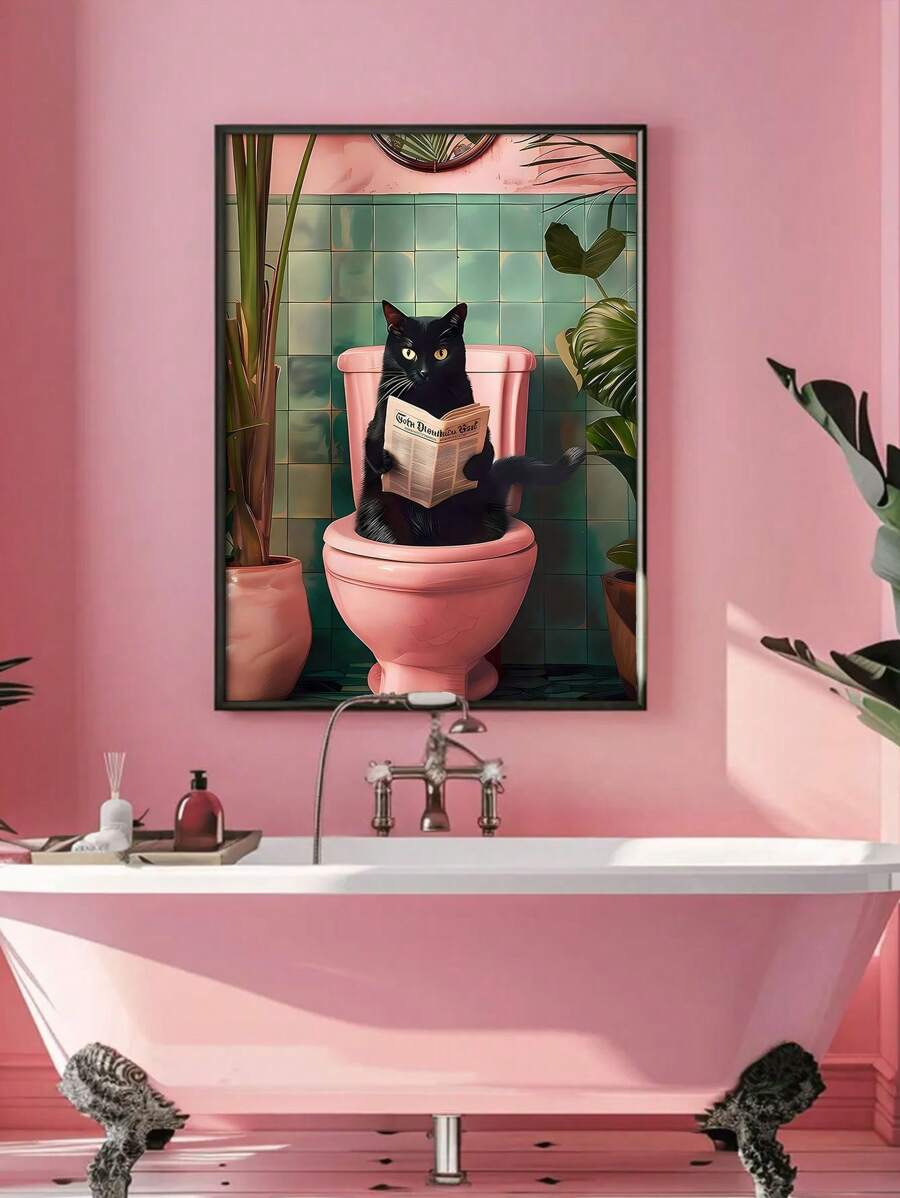 Bring a touch of feline charm to your walls with this delightful canvas poster featuring a whimsical black cat absorbed in reading the newspaper. Perfect for cat lovers and art enthusiasts alike, this playful piece adds personality and warmth to any room. The charming illustration captures a cozy, humorous moment that's sure to spark smiles and conversations. Ideal for living rooms, bedrooms, offices, or anywhere you want to inject some quirky character into your decor. A must-have for anyone who appreciate