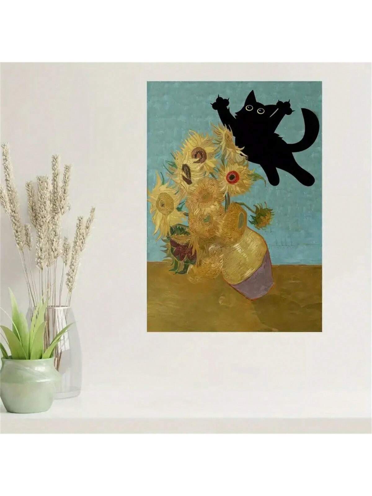 Add a touch of whimsy to your home decor with our playful black cat wall art. Crafted with intricate details, this piece is sure to delight any cat lover. Bring a fun and unique element to your space with this charming addition.