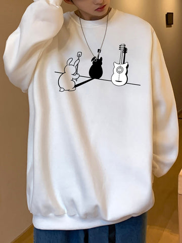 Get ready to take your casual style to the next level with our Whimsical Cartoon Graphic Pullover for Men! This fun and stylish top features playful cartoon graphics that will add a touch of humor and quirkiness to your wardrobe. Perfect for everyday wear, this pullover is both comfortable and eye-catching. Upgrade your wardrobe today with this must-have piece!