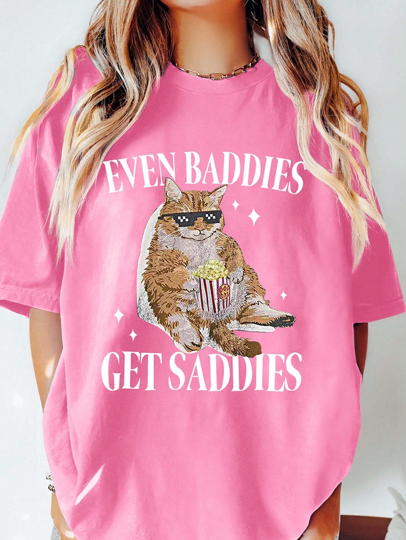 Get playful this summer with our Whimsical Cat Print Casual T-Shirt for Women! Featuring a fun and quirky cat design, this t-shirt is perfect for adding a touch of whimsy to your wardrobe. With a playful letter design, this shirt is sure to be a conversation starter. Get ready to turn heads and embrace a carefree summer style with this unique t-shirt.