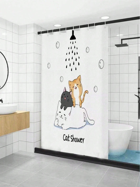 Upgrade your bathroom with our Whimsical Cat Shower Curtain! Crafted with waterproof and mildew resistant material, this curtain will keep your bathroom looking fresh and fun. The charming floral design adds a touch of whimsy to any space. Elevate your bath experience with this playful and practical curtain.