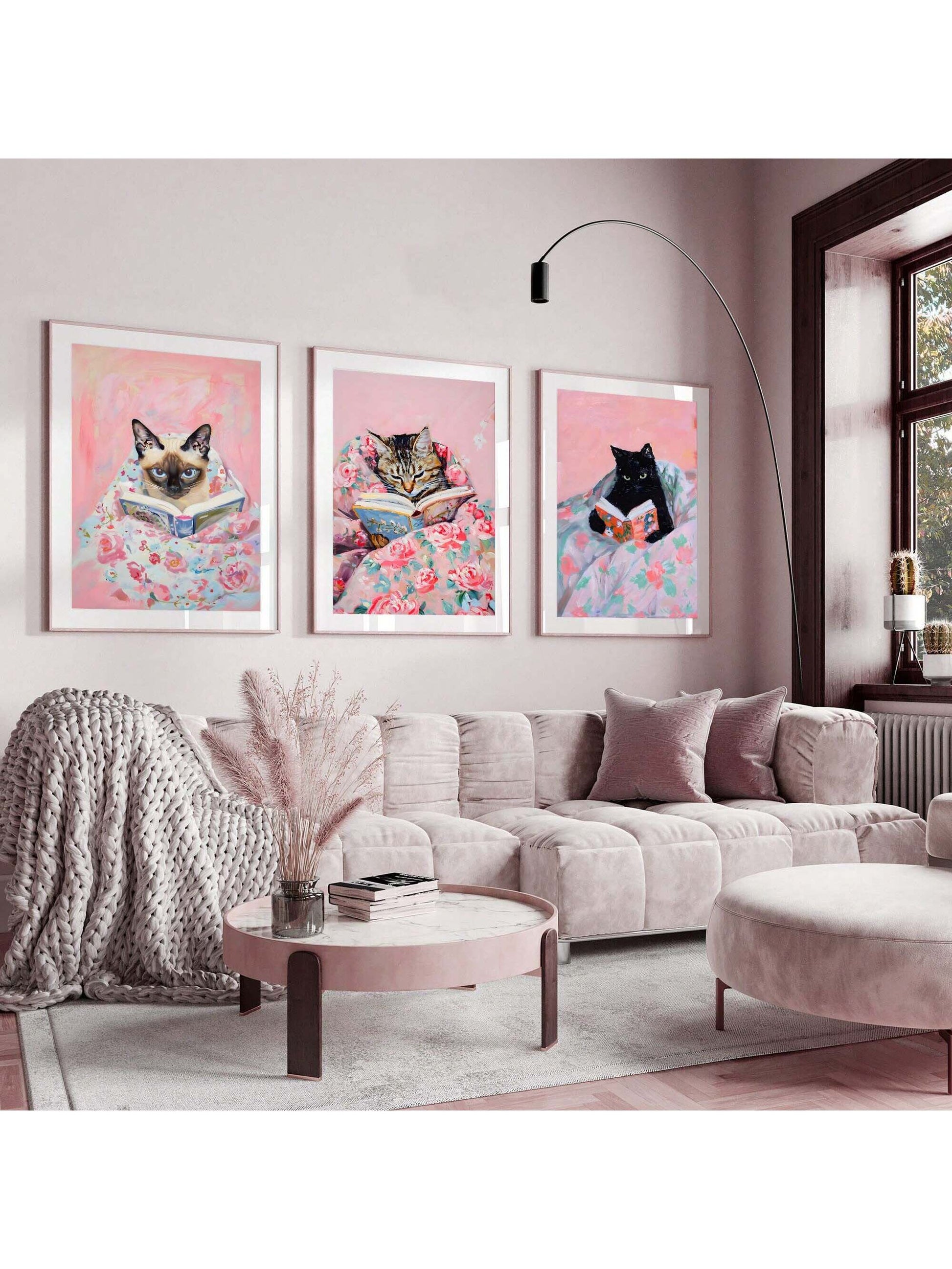 This whimsical cat trio canvas art set is perfect for book lovers looking to add a touch of personality to their study room decor. With charming illustrations and vibrant colors, these canvases will bring joy and inspiration to any literary space. Made with high-quality materials and designed with book lovers in mind, this set is a must-have for any avid reader or cat enthusiast.
