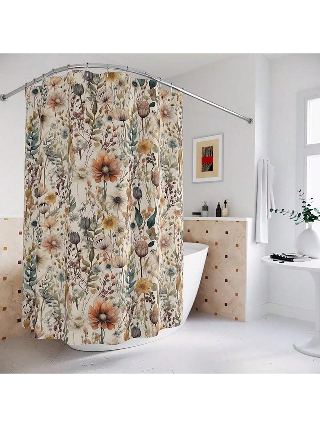 Get into the holiday spirit with this playful Whimsical Christmas Shower Curtain! Featuring a charming Santa Claus and cat design, it's perfect for adding a touch of whimsy to your bathroom decor this holiday season. Bring joy and laughter to your daily routine (and maybe even some singing in the shower!) with this one-of-a-kind shower curtain.