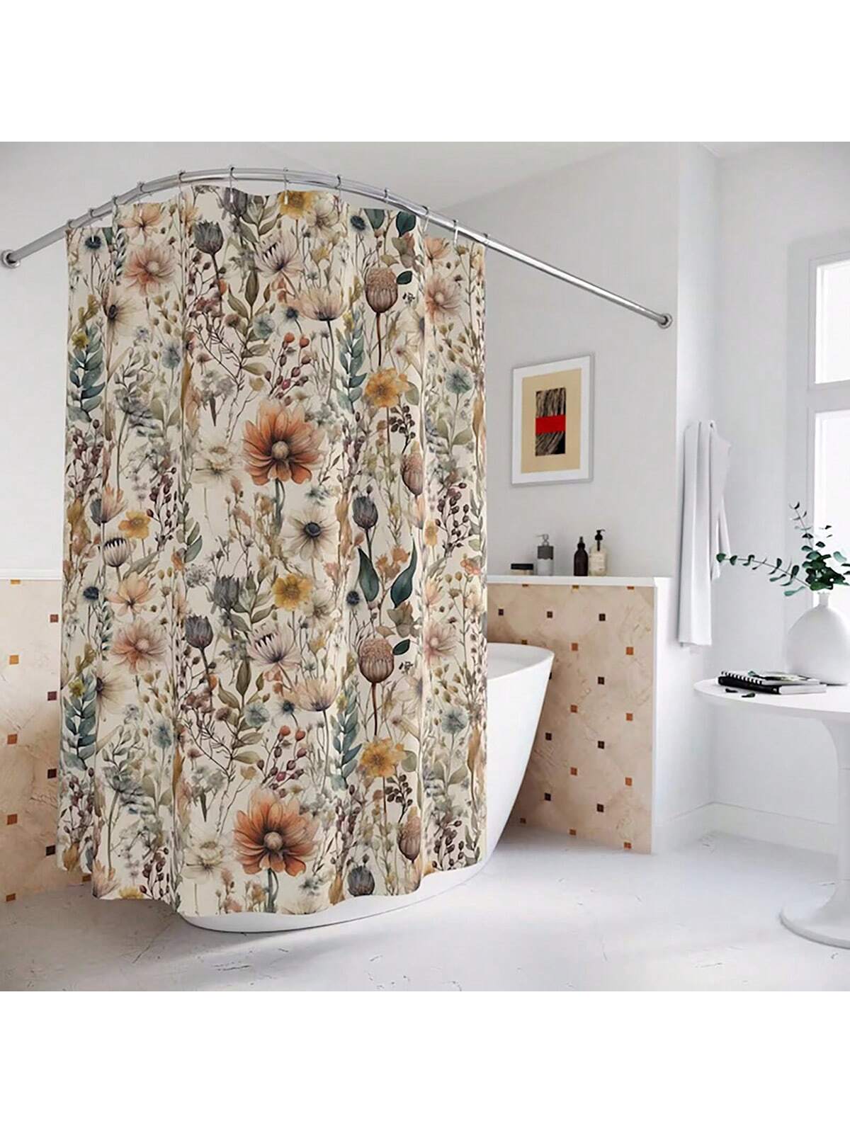 Get into the holiday spirit with this playful Whimsical Christmas Shower Curtain! Featuring a charming Santa Claus and cat design, it's perfect for adding a touch of whimsy to your bathroom decor this holiday season. Bring joy and laughter to your daily routine (and maybe even some singing in the shower!) with this one-of-a-kind shower curtain.