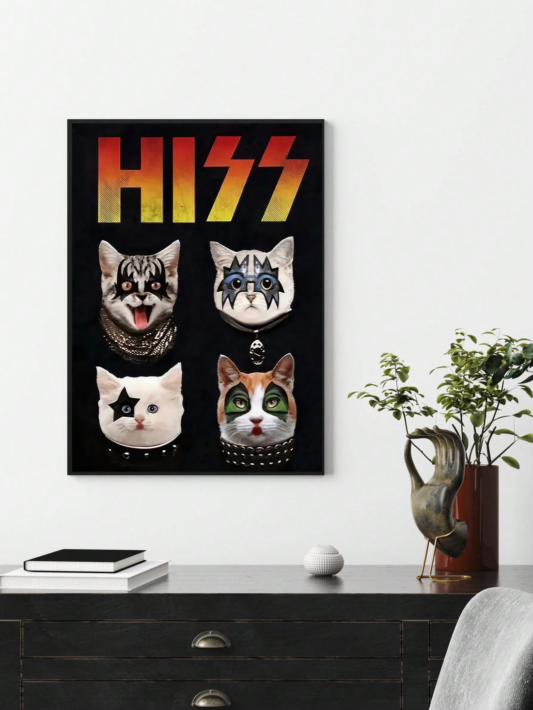 Elevate your home decor with our Whimsical Cool Cat Canvas Poster. Featuring a charming and playful cat, this high-quality poster is the purrfect addition to any room. Add a touch of whimsy and personality to your space with this unique and eye-catching piece.