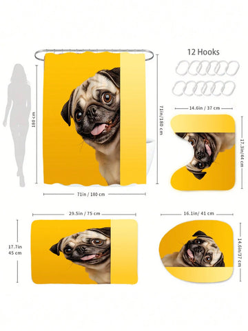 Brighten your bathroom with our playful Dachshund Shower Curtain Set! Adorable wiener dogs frolic against a cheerful yellow backdrop, bringing personality to your daily routine. Complete with 12 hooks for easy installation, this whimsical set makes the perfect gift for dachshund enthusiasts or anyone looking to add a splash of fun to their bathroom decor.