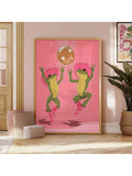 Bring joyful charm to your space with this Whimsical Dancing Frog Art Print. Featuring a lively frog in pink tones, it blends playful fun with a touch of western cowgirl style. Perfect for adding quirky personality and a pop of color to your home or office décor.