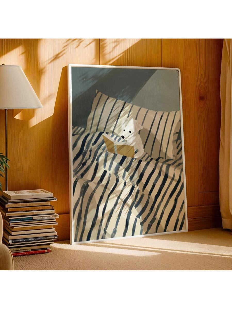 Bring warmth and personality to any room with this charming canvas art featuring a whimsical dog lost in a good book. Perfect for cozy bedrooms, living rooms, or dining spaces, this modern piece combines playful storytelling with sophisticated style. The multicolor animal graphic design adds character without overwhelming your décor. Crafted on durable, waterproof canvas, it's built to last while maintaining its vibrant appeal. Whether framed or unframed, this delightful artwork transforms ordinary walls in