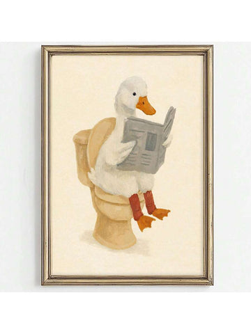 Bring playful charm to any space with this whimsical duck canvas art. Featuring vibrant multicolor cartoon illustrations on durable canvas, it's the perfect farmhouse-inspired addition to kids' rooms, bathrooms, and playrooms. The waterproof design ensures lasting beauty, while the modern style complements both contemporary and rustic décor. Available framed or unframed to suit your preference. Transform walls into a delightful gallery of fun and personality.