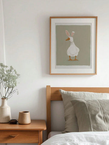 Bring some whimsy to your Easter decor with our vintage unframed canvas wall art featuring a charming duck with bunny ears. This unique piece adds a playful touch to any room and is a must-have for any Easter celebration. Made with high-quality materials, it is sure to last for years to come.