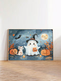 This Whimsical Halloween Canvas Poster features a playful design of a cat and ghost, perfect for adding a touch of holiday charm to any room. Made with high-quality canvas material, it adds a unique and spooky touch to your Halloween decor. Enhance your space with this fun and festive poster.