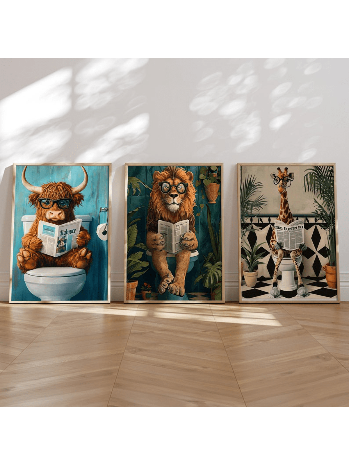 Bring a touch of charm and whimsy to any space with this set of Highland Cow and animal art prints. Perfect for home or office, these modern canvas designs add a playful, rustic vibe while brightening your walls with personality. Easy to mix and match, they create a fun and inviting atmosphere wherever displayed.