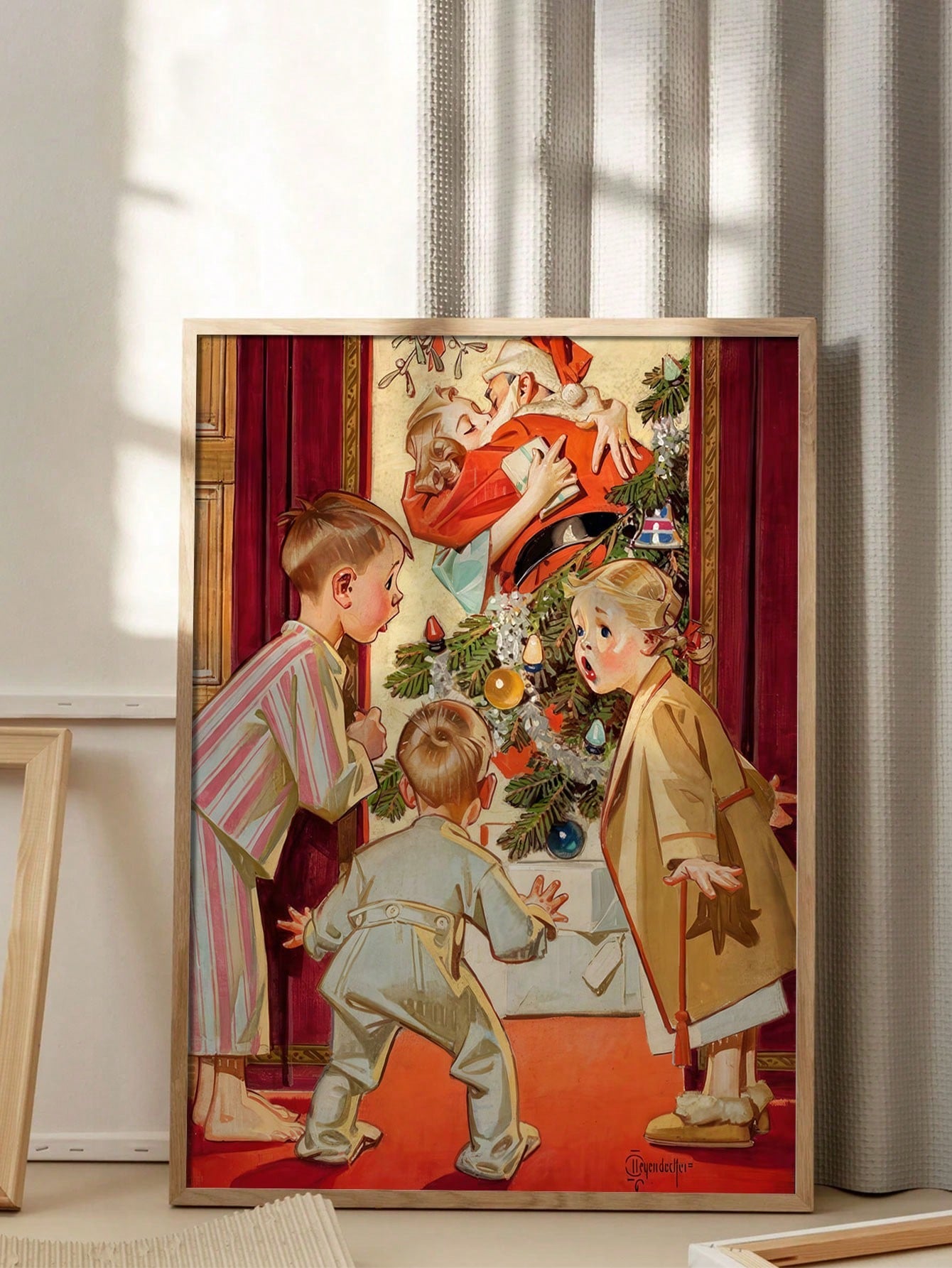 Unlock the holiday spirit with our Whimsical Holiday Cheer canvas art print. This playful abstract design will bring joy and warmth to any room. Featuring a unique take on Santa Claus, this print is sure to add a touch of charm and magic to your home.