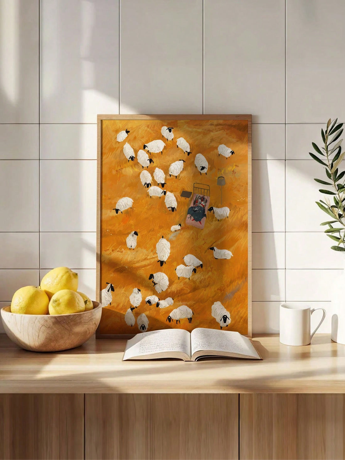 Bring a touch of whimsy to your space with this adorable Whimsical Little Lamb Frameless Art Print. Perfect for bedrooms and room decor, this unique print is sure to add a playful and charming touch to any room. Frame not included (but who needs one when you have a lamb-tastic print like this?!)