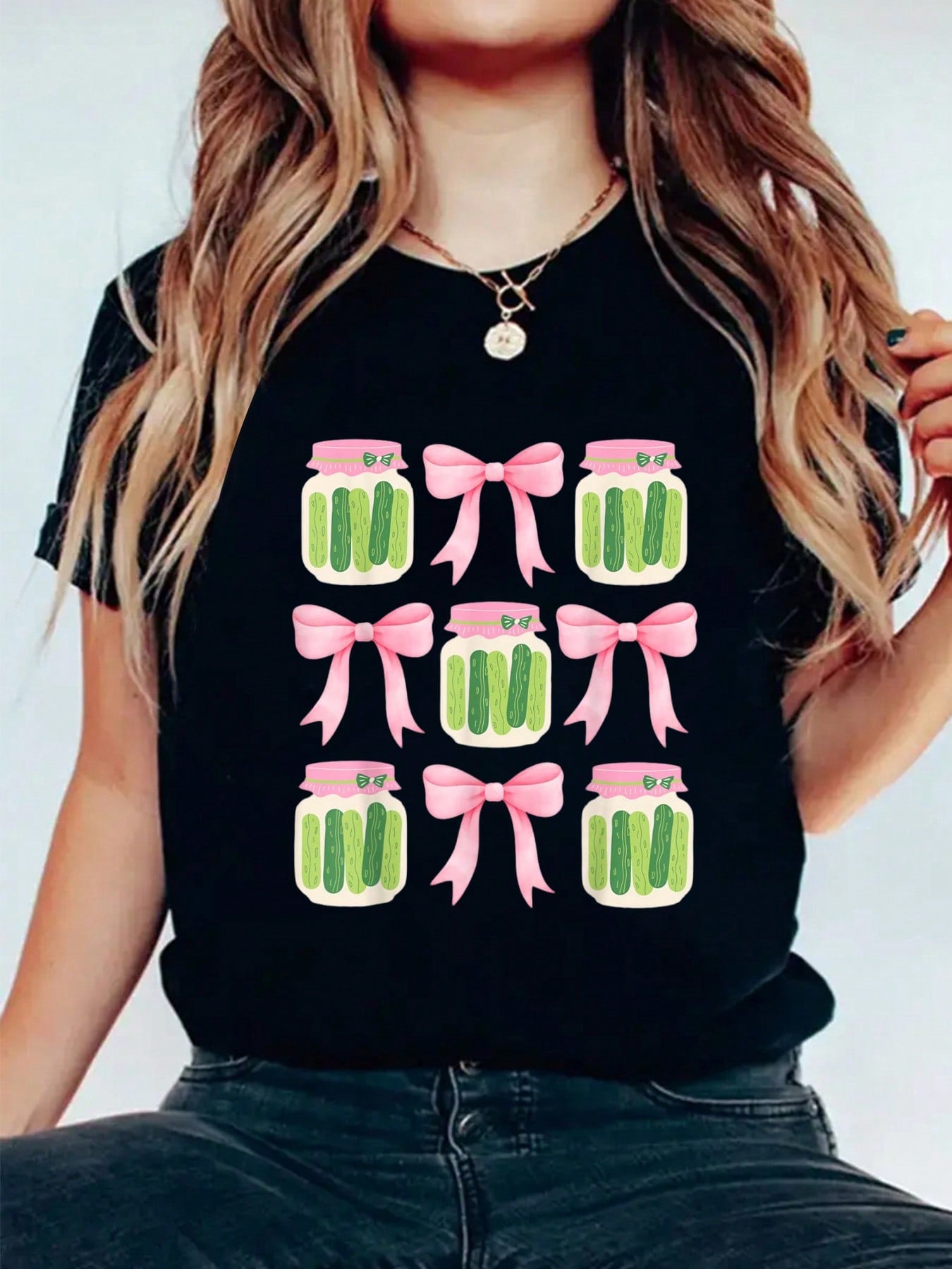 Get pickled in style with this quirky and fun graphic tee! Featuring a whimsical pickle jar design with beautiful floral accents, this shirt is perfect for adding a touch of humor and summer vibes to your wardrobe. Women of all ages will love this playful addition to their summer style!