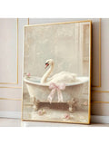 Add a splash of fun charm to your space with this Whimsical Pink Bow Swan Wall Art Poster. Featuring a playful swan adorned with a vibrant pink bow, this canvas print brings a joyful, maximalist vibe to any bathroom or home décor. Its bright colors and quirky design make it a delightful focal point that elevates your walls with personality and cheer. Perfect for those who love a touch of whimsy in their everyday surroundings.