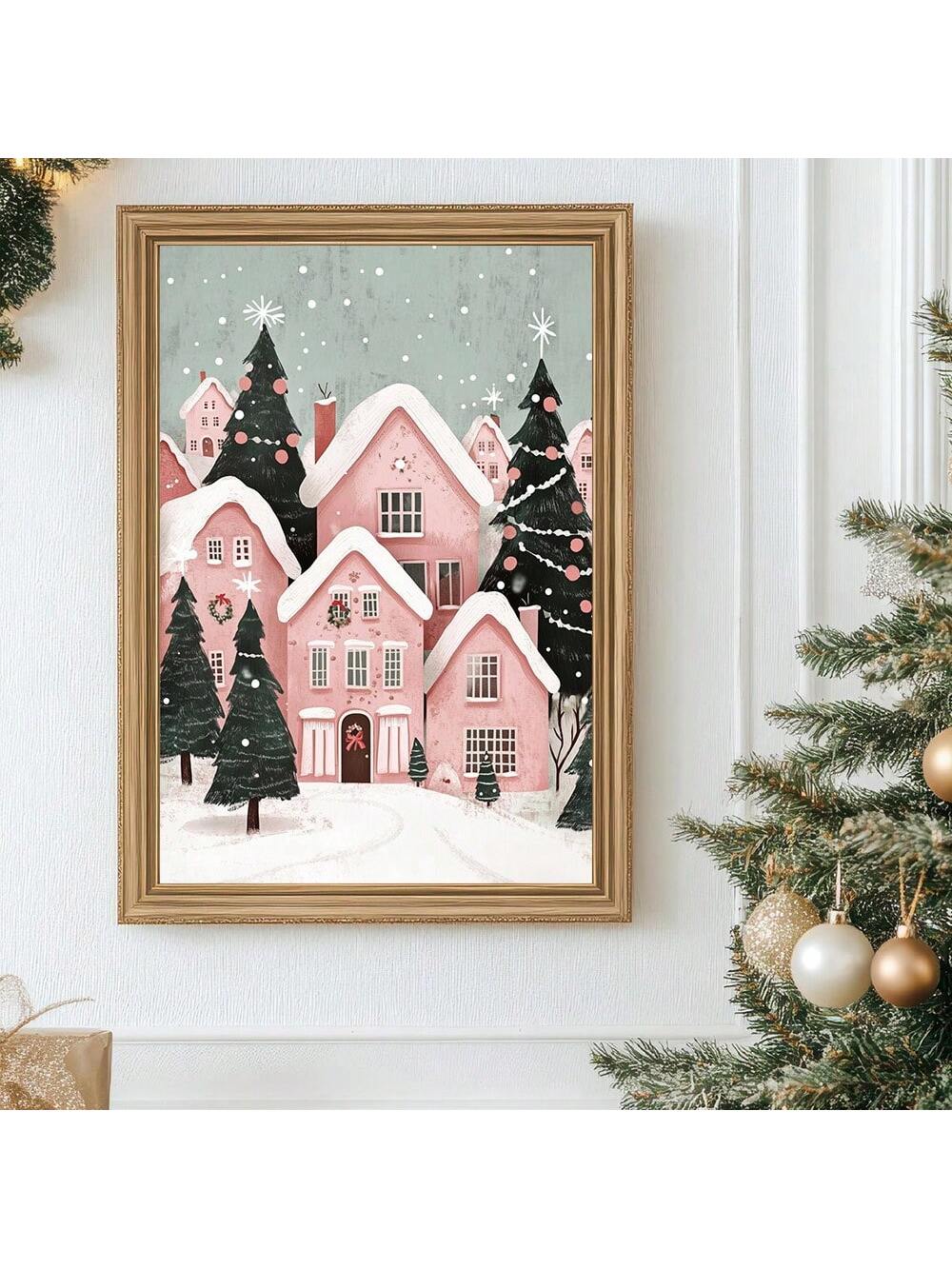 Add a touch of festive charm to any room with this Whimsical Pink Christmas Town Vintage Canvas Print. Perfect for girls' rooms or modern spaces, it brings holiday magic with a playful twist. Soft pink hues and nostalgic town scenes create a cozy, joyful atmosphere that celebrates the season in style. This unique holiday wall art is sure to brighten your décor and inspire warm, cheerful moments all winter long.