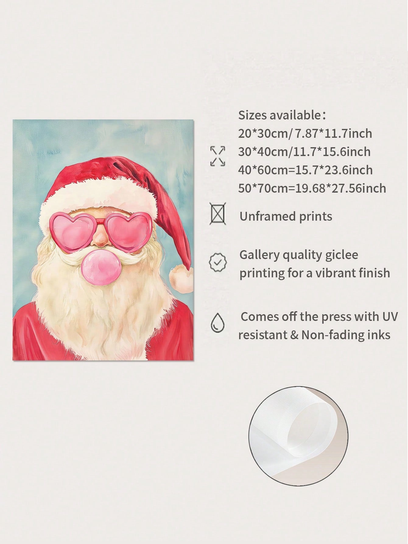 Add some playful holiday cheer to your space with our Whimsical Pink Santa Wall Art! This trendy and girly Christmas decor will make your home stand out in a fun and unique way. Spread joy and laughter with this playful touch this holiday season.