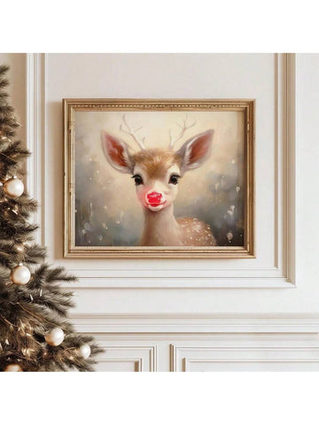 Transform your home into a cozy and festive space with our Whimsical Red-Nose Reindeer Christmas Art Poster. This beautiful canvas print adds a touch of holiday cheer to any room. Delight in the charming character of the red-nose reindeer and enhance your holiday decor. Unframed for easy customization.