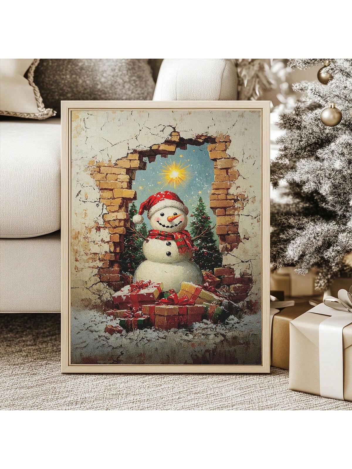 Bring festive cheer to your home with this Whimsical Snowman Canvas Wall Art. Featuring a vintage-inspired design, it adds a cozy, nostalgic touch to any winter space. Perfect for brightening your holiday decor with playful charm and warmth.