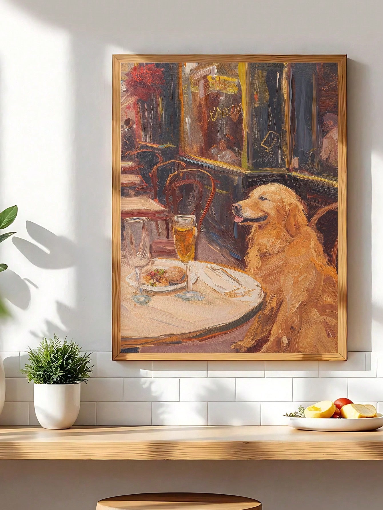 Bring a splash of artistic charm to any room with this whimsical Golden Retriever poster inspired by Van Gogh's iconic style. Swirling brushstrokes and vibrant golden hues capture the warmth and personality of man's best friend in a way that's both sophisticated and delightfully fun. Whether you're a devoted dog lover, art enthusiast, or both, this eye-catching print celebrates the joy and beauty of Golden Retrievers with a creative twist. Perfect for bedrooms, living rooms, offices, or anywhere that could 