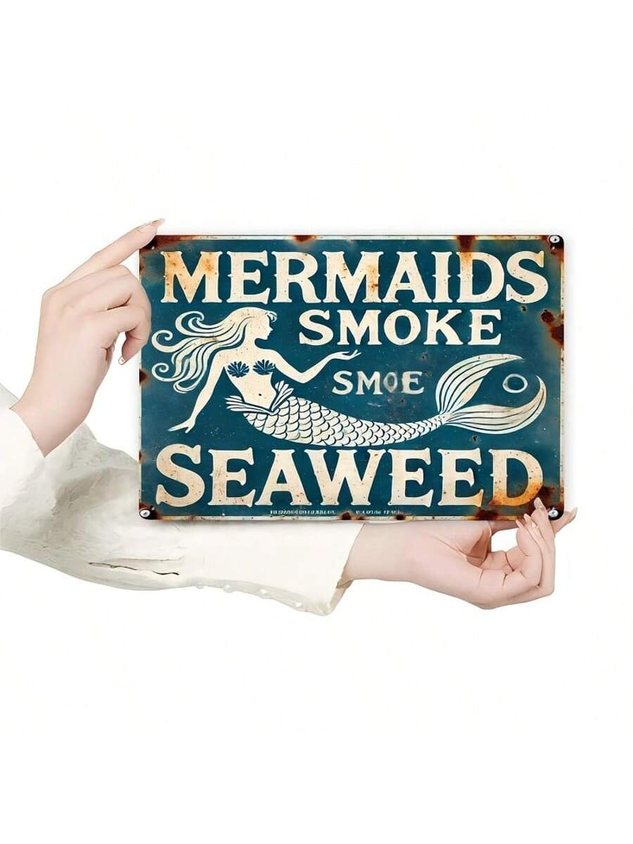 Introducing the perfect addition to your space - the Whimsical Vintage Mermaid Metal Sign! This nautical wall art adds a touch of whimsy and charm to any room. Made with durable metal, it's sure to make a splash in your home.