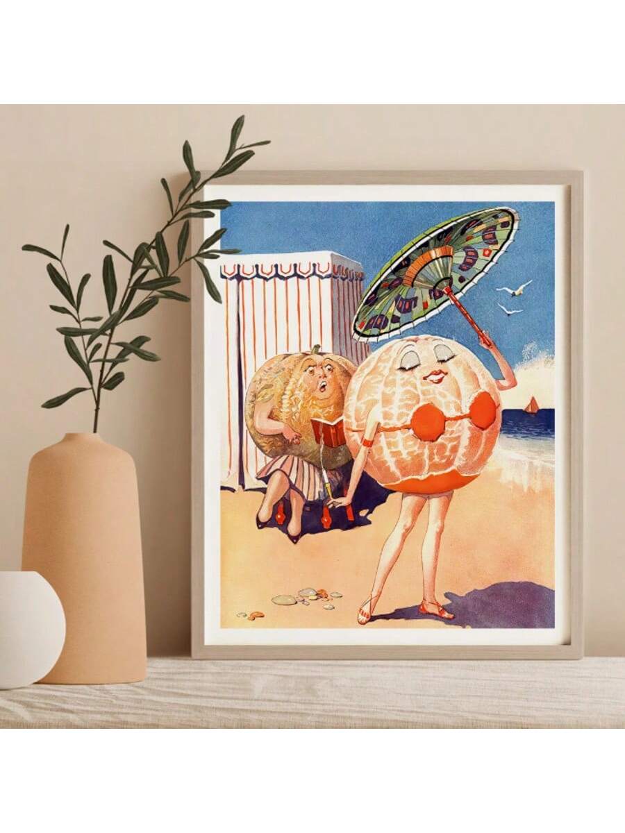 Refresh your living space with this one-of-a-kind Whimsical Vintage Orange Woman Art Print. Featuring a unique and bizarre design, this canvas poster is perfect for bringing a touch of whimsy to your modern kitchen or living room. Add a pop of color and personality to your home decor with this funky art print!