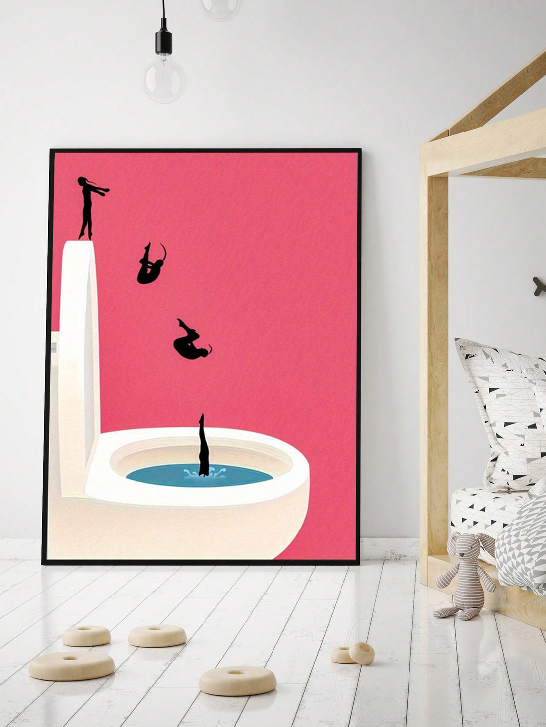 Add a touch of whimsy to your home decor with our Whimsical Vintage Pink Toilet Jump canvas wall art. This playful piece features a charming vintage design that is sure to make your space feel chic and stylish. Made with high-quality materials, this art is durable and perfect for adding a fun and unique touch to any room.
