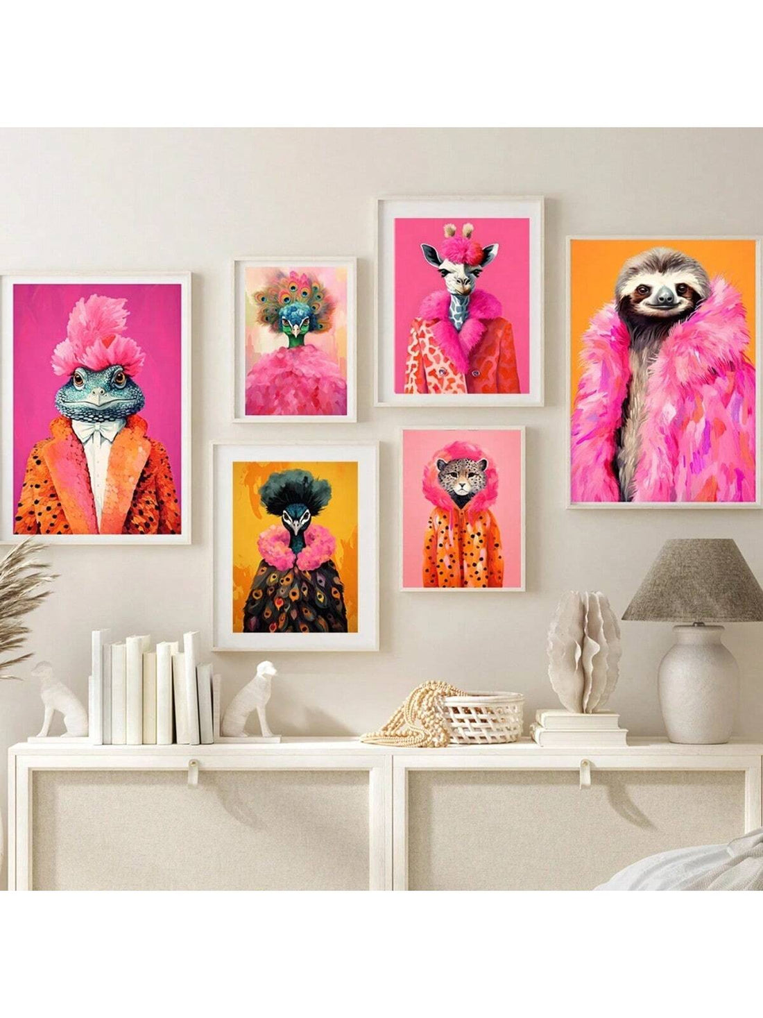 Elevate your home decor with Whimsical Wildlife canvas art! This playful collection features colorful and quirky animal designs that will add a pop of personality to any room. Embrace your maximalist style with these fun and trendy pieces. Perfect for any animal lover or someone looking to add a touch of whimsy to their home.