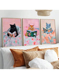 Enhance your home decor with our Whimsical Wisdom poster set featuring adorable cats reading books. With 3 unique pieces, this trendy set adds a touch of cuteness to any room. Made with high-quality materials, these posters are a must-have for any cat lover.