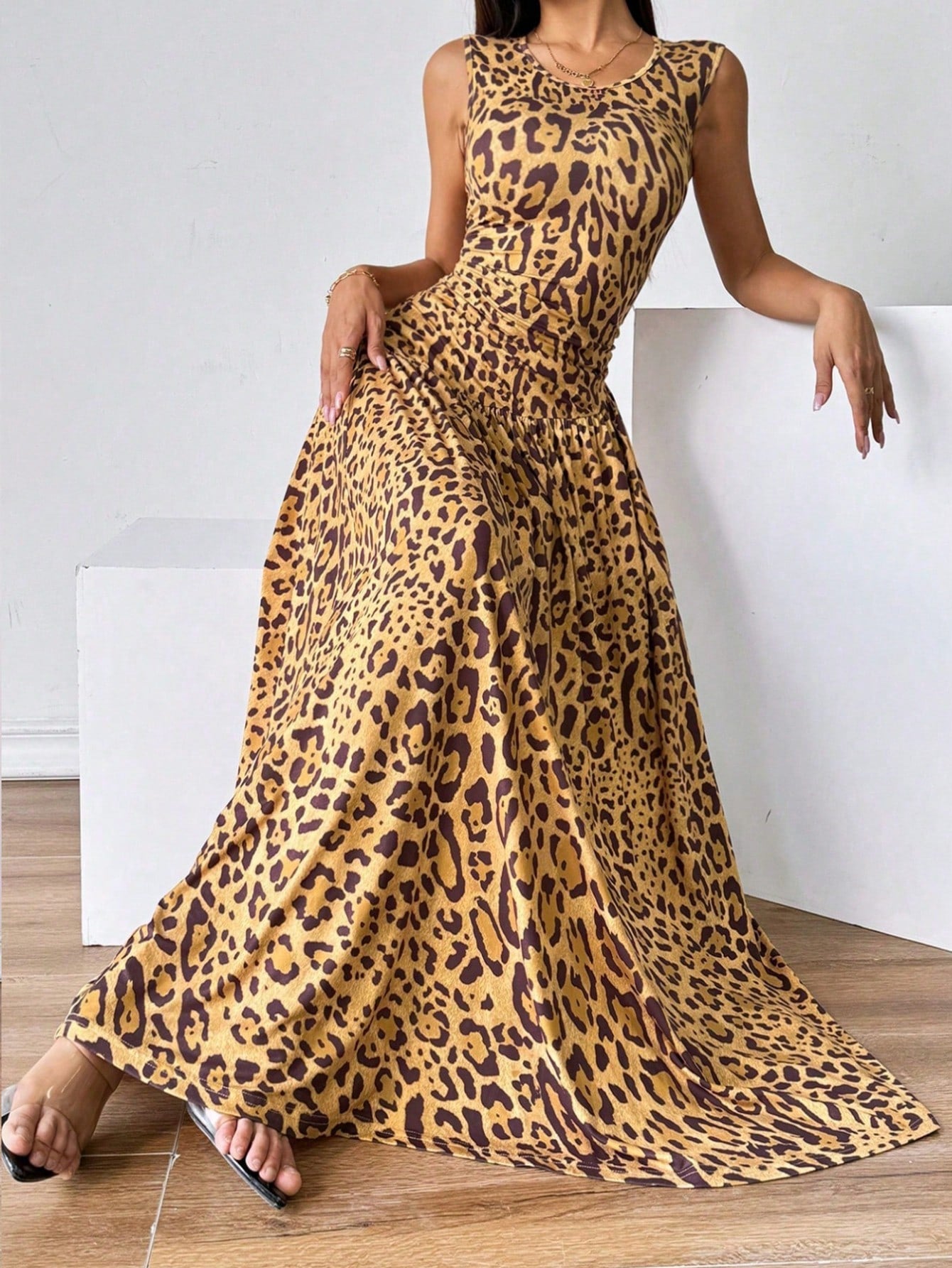 Wild Elegance: Leopard Print Sleeveless Maxi Dress for Every Occasion – Canary Houze