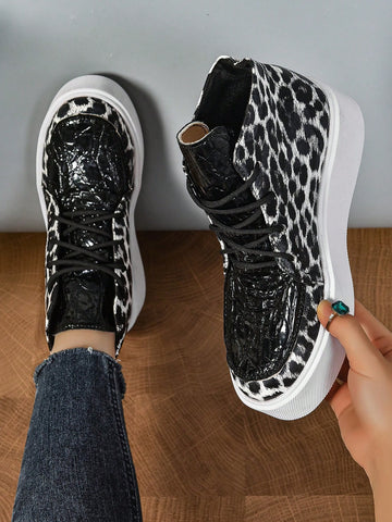 Experience the perfect combination of wild style and professional sophistication with our Leopard Print Roman Ankle Boots. Designed for office wear, these boots add just the right touch of personality to your work attire. Stand out and make a statement with confidence in these trendy and comfortable boots.