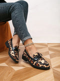 Step outside of the ordinary with these Wild and Chic leopard print moccasin flats. Featuring a stylish patchwork design, these comfortable shoes are perfect for the fashion-forward woman. Show off your wild side with these unique and eye-catching flats.