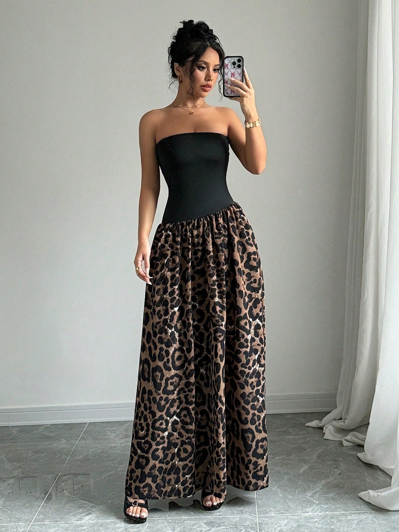 Experience the untamed, yet stylish, side of fashion with our Wild and Chic Sleeveless Dress. This statement piece features a bold leopard print patchwork design, perfect for the fashion-forward woman. Crafted with soft and comfortable fabric, it's the perfect combination of wild and chic for any occasion.