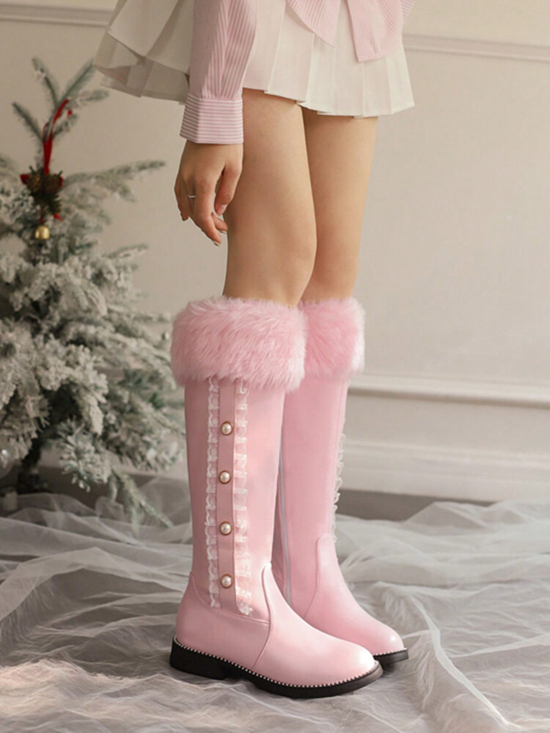 Stay warm and stylish this winter with our Winter Warmth boots! Designed with a fleece-lined interior and a side zipper, these knee-high flat boots provide extra comfort and easy on/off access. Perfect for snowy days or a night out.