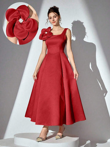 Make a statement at your next special occasion in this stunning 3D floral dress! Featuring an eye-catching dimensional floral design and chic square neckline, this sleeveless beauty is perfect for weddings, proms, and evening parties. The elegant silhouette flatters every figure while the intricate florals add that wow factor. Whether you're a guest or the star of the show, this dress delivers sophistication with a fun, fashion-forward twist. Turn heads and feel fabulous!