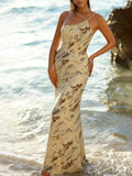 Effortless elegance meets warm-weather comfort in this off-shoulder spaghetti strap dress. The delicate neckline frames your shoulders beautifully while the flowing silhouette keeps you cool and graceful through summer days. Perfect for casual outings, beach getaways, or evening strolls. Lightweight fabric drapes naturally for a flattering fit that works for any body type. A versatile staple that transitions seamlessly from day to night.