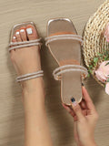 These Women's Rhinestone Decor Slingbacks feature a glamorous sparkling finish and a sleek profile to ensure that every shoe adds a touch of luxury. Perfectly designed for Valentine's Day or any special occasion, these flat sandals blend high-end fashion with a relaxed fit for all-day celebrations.