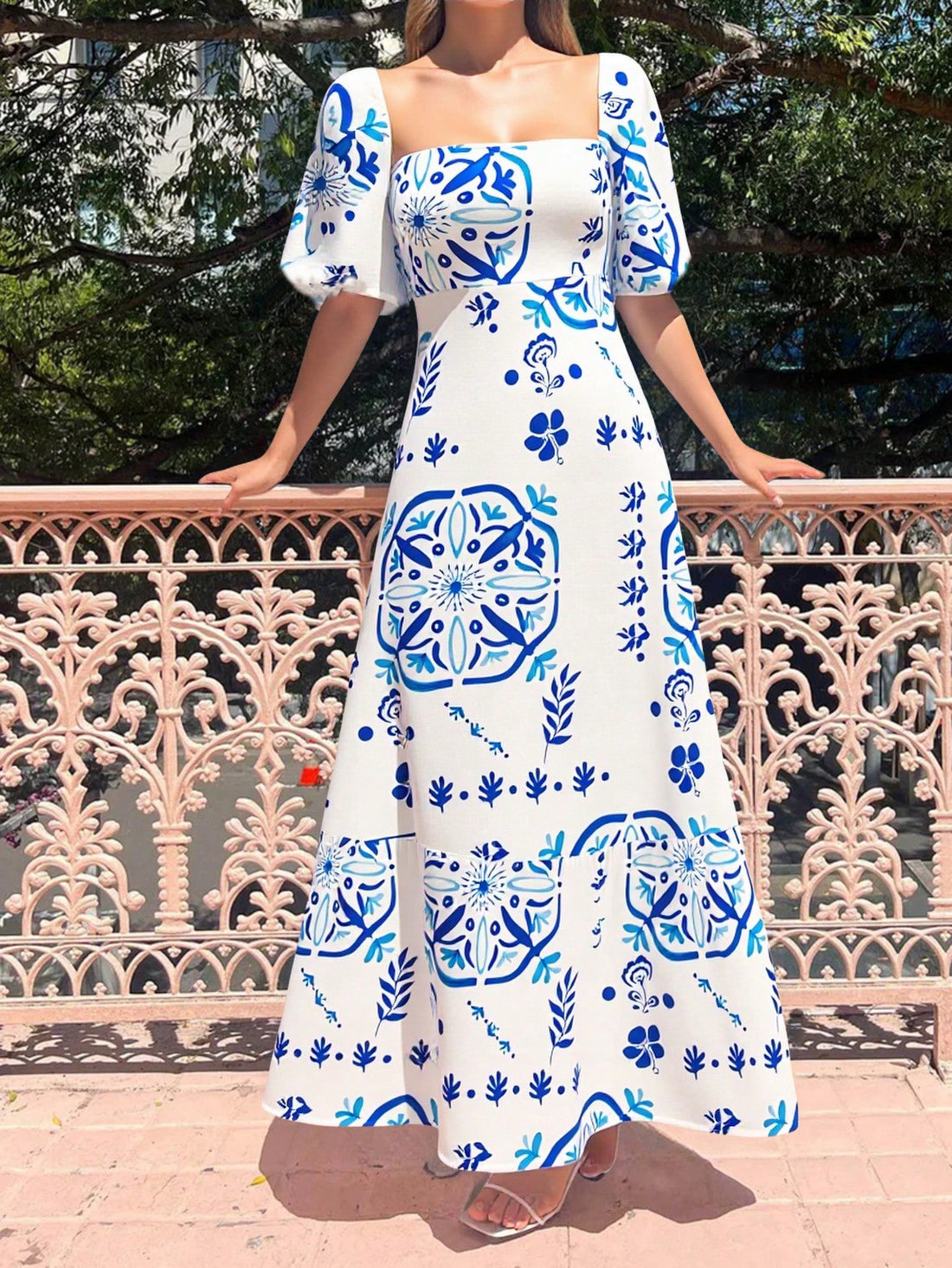 Twirl into summer with our All-Over Print Long Casual Dress! This breezy beauty flows with your every move, keeping you cool while turning heads. Perfect for beach strolls, rooftop parties, or simply looking fabulous while sipping cocktails on vacation. Pack light, shine bright – this dress does all the talking!