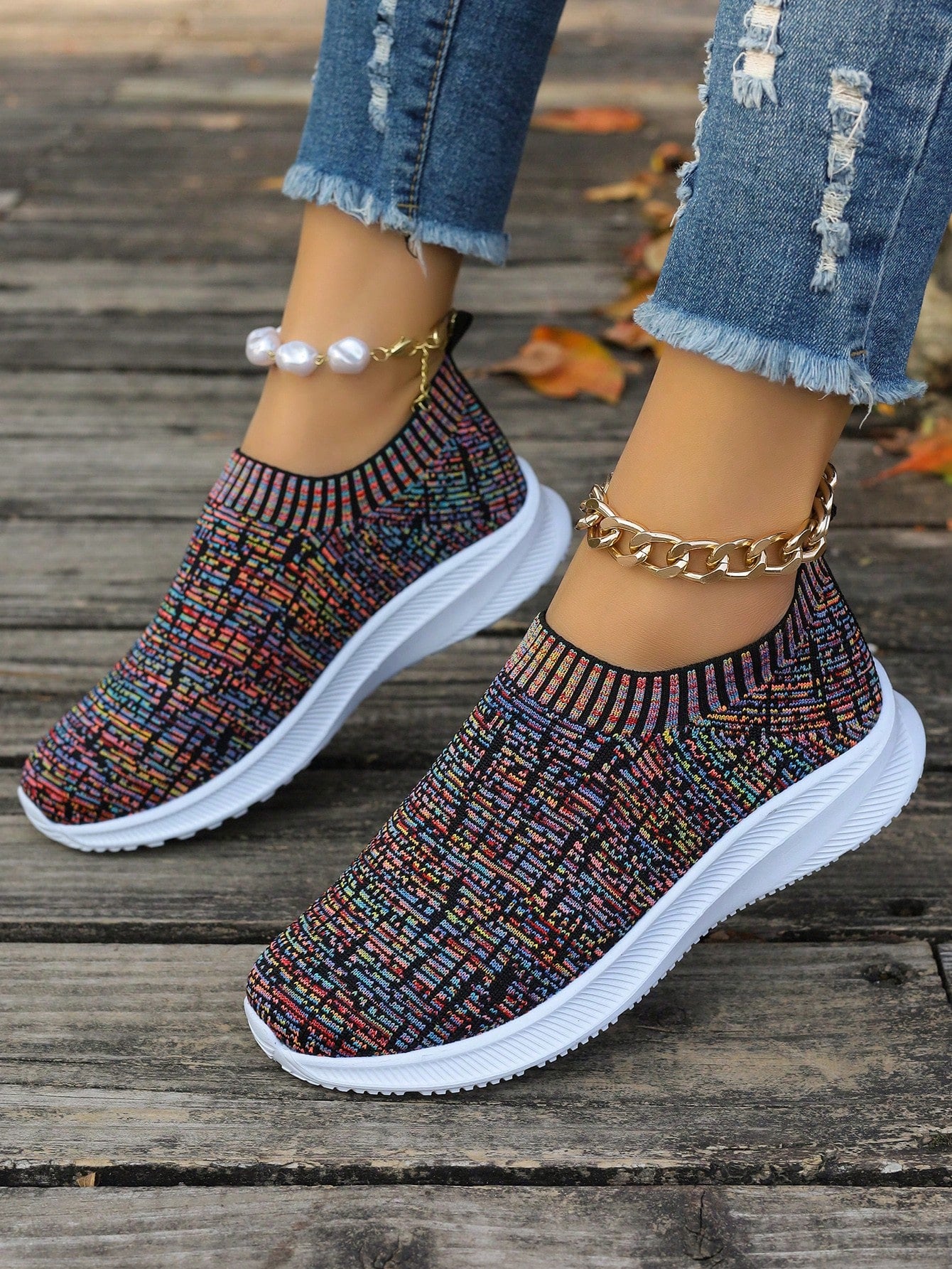 Introducing our Women's Breathable Knitted Slip-On Sports Shoes - the perfect combination of style and comfort! These lightweight and comfortable casual sneakers are designed to keep your feet feeling cool and fresh, making them ideal for any physical activity. Say goodbye to uncomfortable shoes and hello to your new favorite pair!